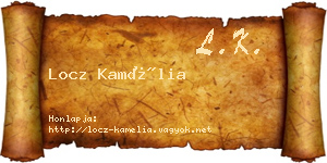 Locz Kamélia névjegykártya